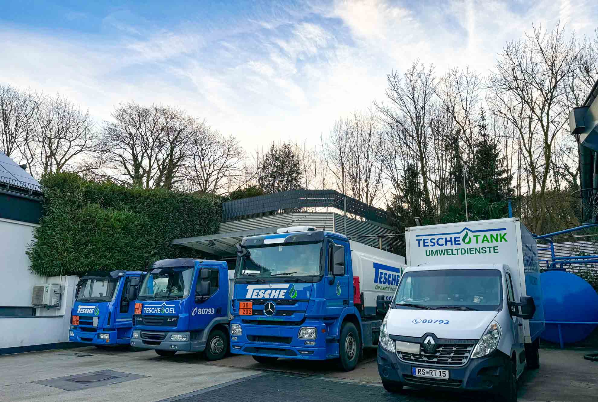 Tesche Öl Fuhrpark auf dem Betriebshof Remscheid